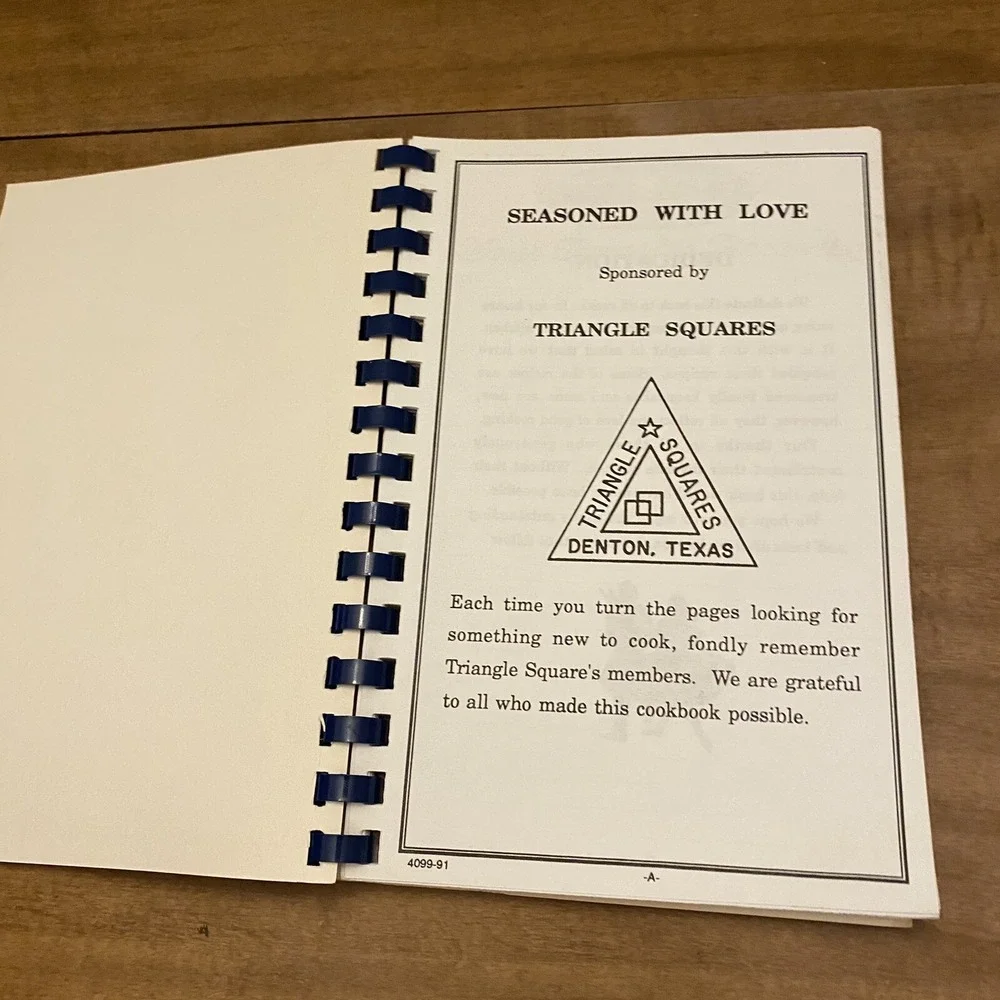 VTG Regional Cookbook Triangle Squares Square Dance Club Seasoned Love Denton TX